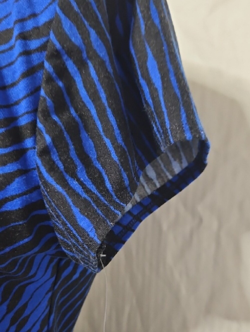 NY Collection Royal Blue and Black V-Neck A-Line Midi Dress - Picture 5 of 9
